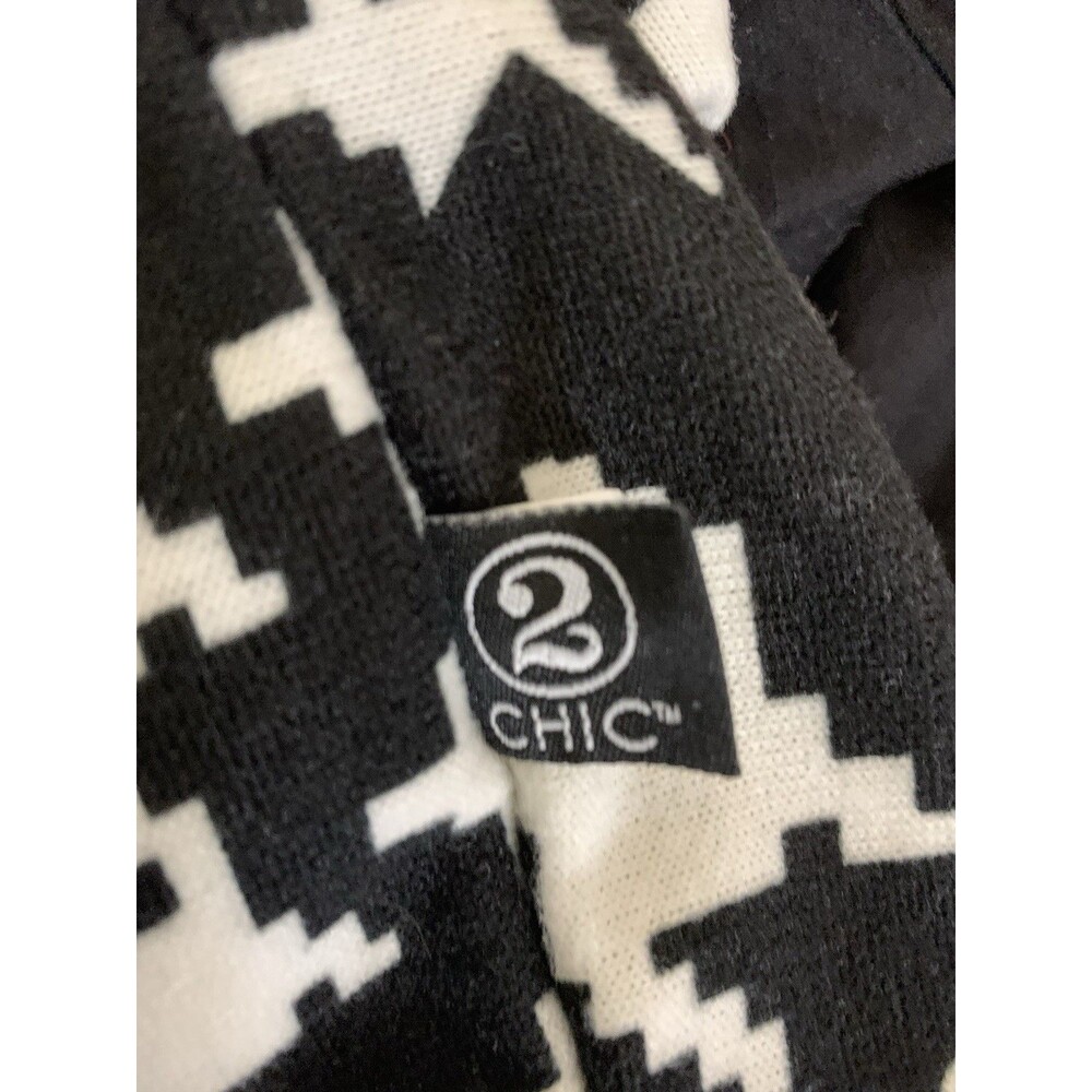 Black & White Infinity Scarf  Cowl Houndstooth w/ Zip Pocket 2 Chic - Picture 5 of 9